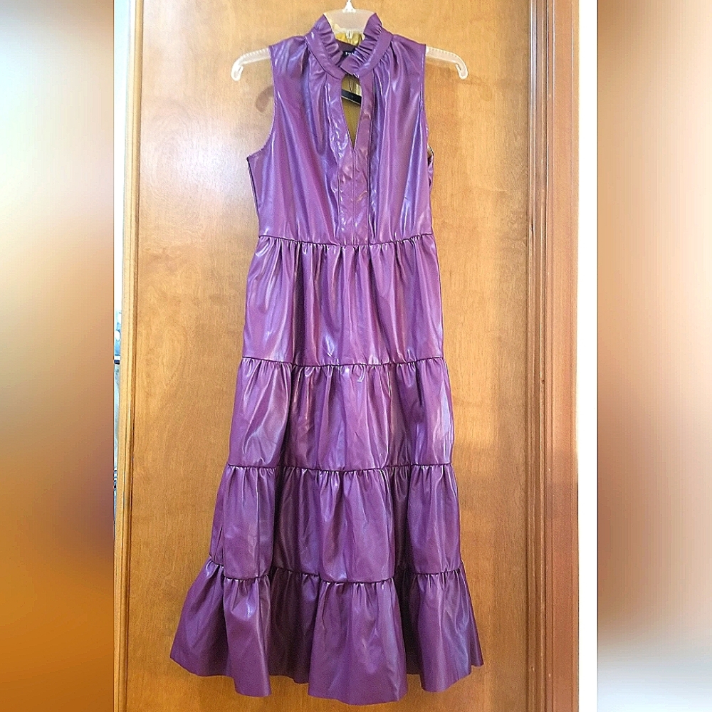 FATE Womens Faux Leather Dress Small